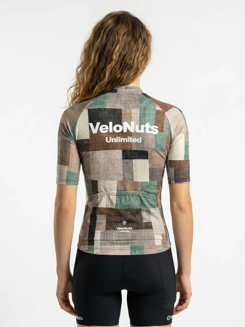 Women's Cycling Jersey Terrain Blocks