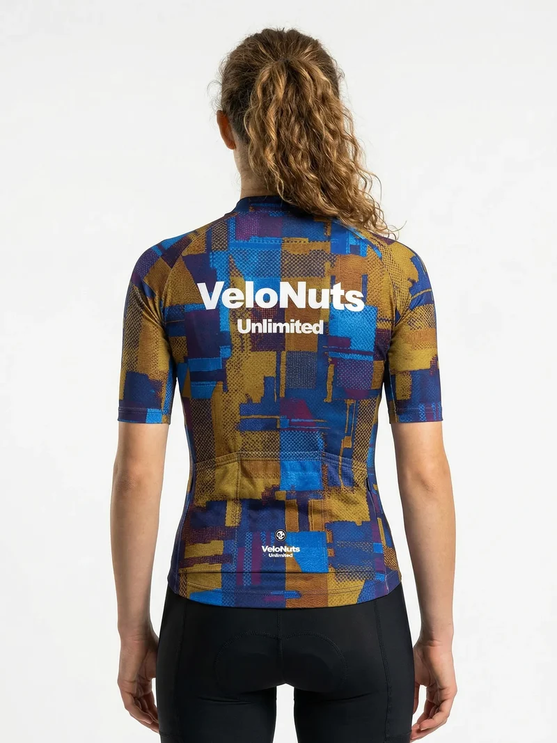 Women's Cycling Jersey Terrain Blocks