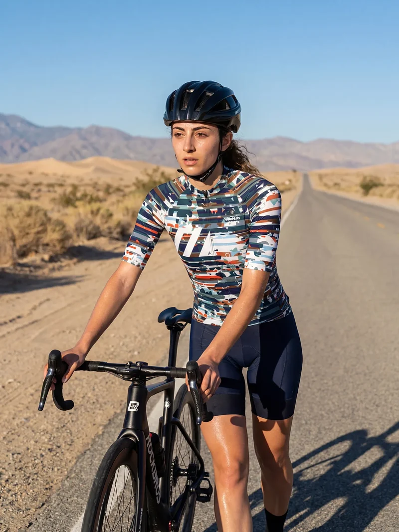 Women's Cycling Jersey Urban Camo