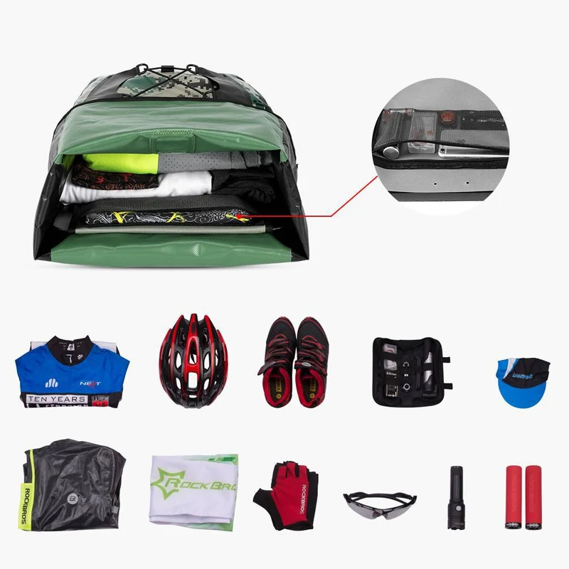 ROCKBROS 100% Wasserdichte Transporttaschen mit Netztasche 27L