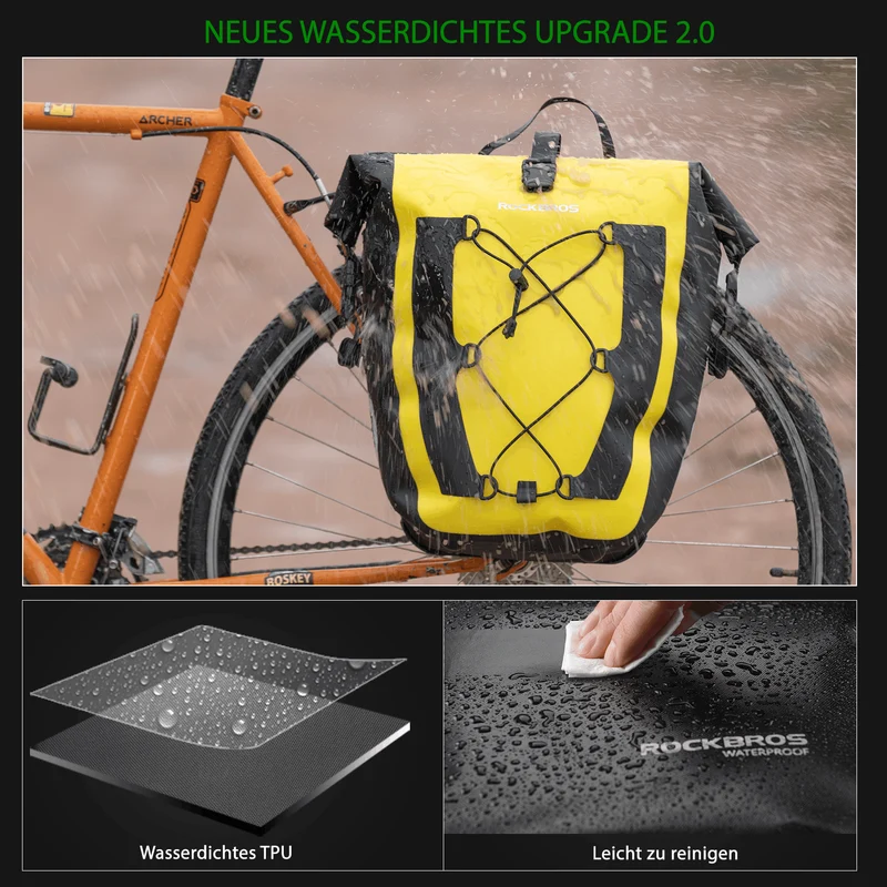 ROCKBROS 100% Wasserdichte Transporttaschen mit Netztasche 27L