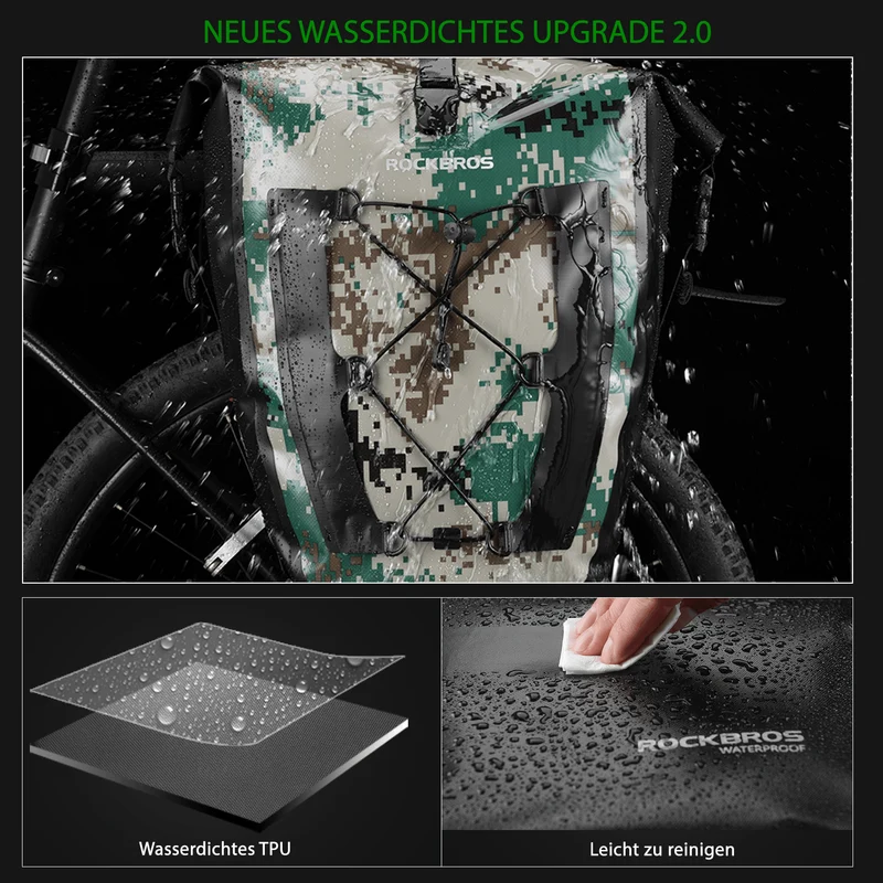 ROCKBROS 100% Wasserdichte Transporttaschen mit Netztasche 27L