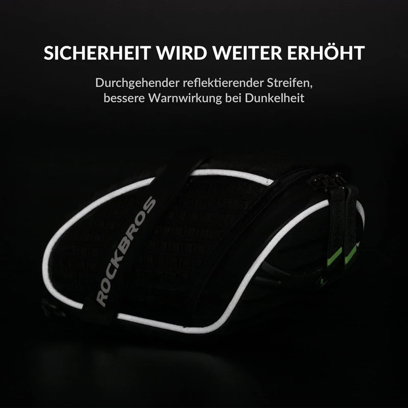 ROCKBROS Satteteltaschen Fahrradsitz Taschen mit Rücklichthalter 1L