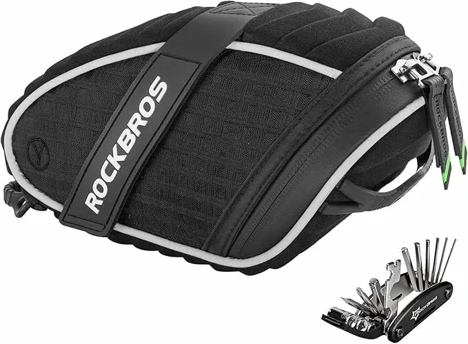 ROCKBROS Satteteltaschen Fahrradsitz Taschen mit Rücklichthalter 1L