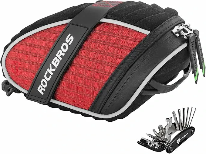 ROCKBROS Satteteltaschen Fahrradsitz Taschen mit Rücklichthalter 1L