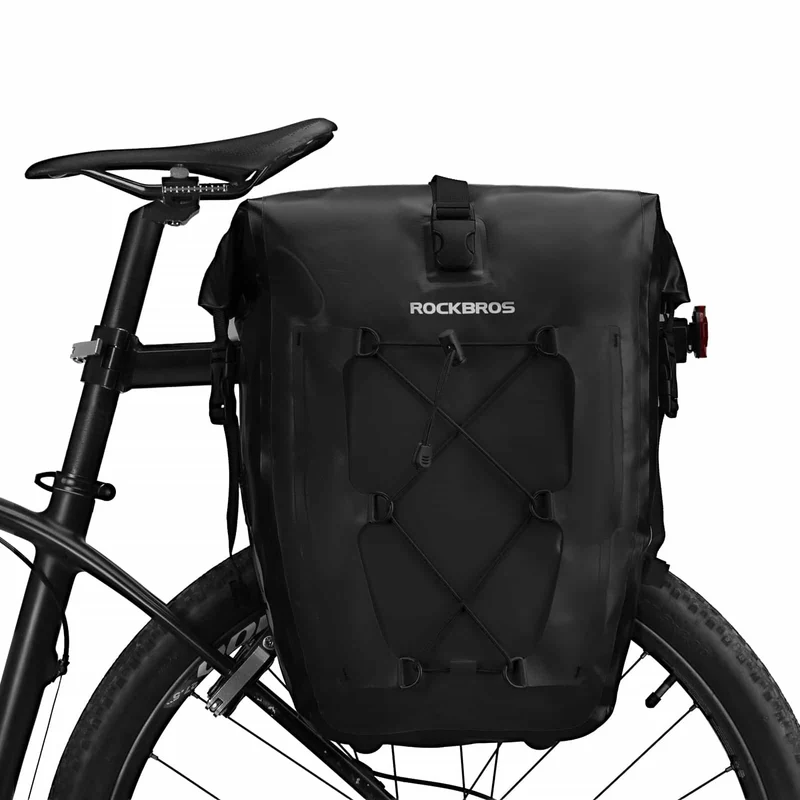 ROCKBROS Gepäckträgertasche 25L-32L 100 % wasserdicht mit Tragegriff