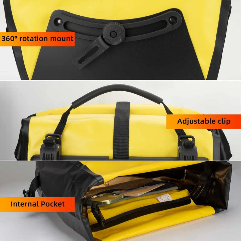ROCKBROS Gepäckträgertasche 25L-32L 100 % wasserdicht mit Tragegriff