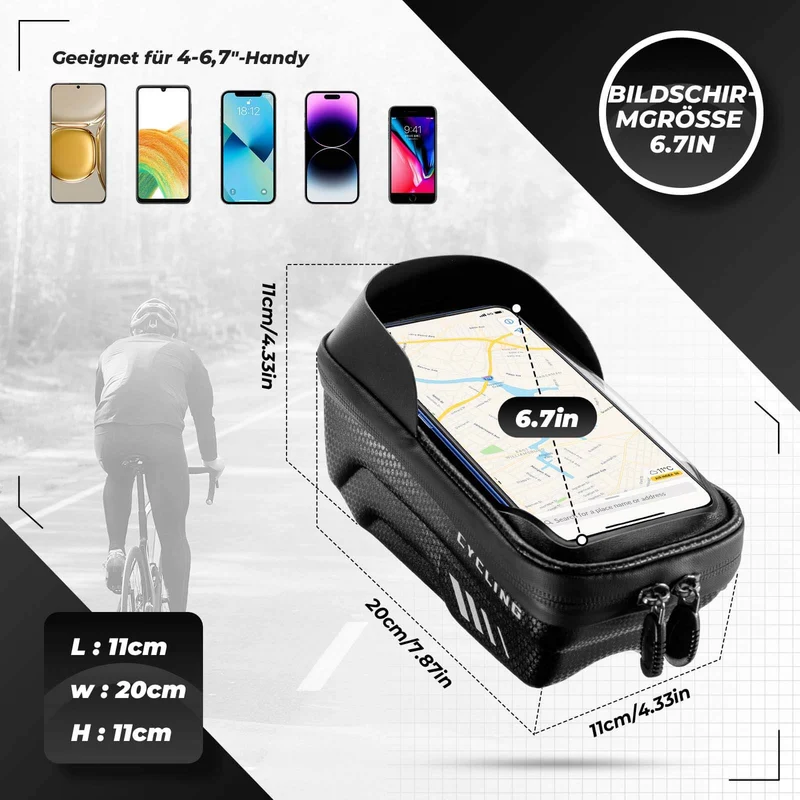 ROCKBROS Fahrrad Handytasche Handyhalterung 및 터치스크린 6.7 Zoll