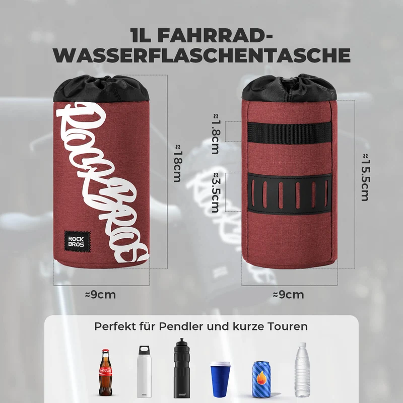 Fahrrad Lenkertasche 미니 1L for Trinkflaschen Ø9 cm
