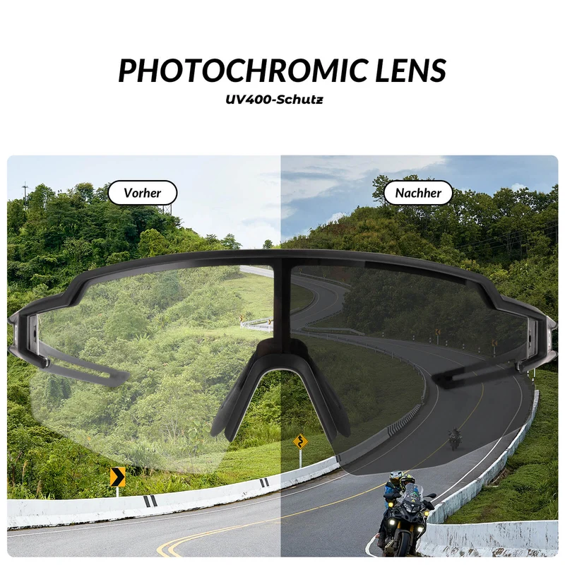 ROCKBROS Sonnenbrille fir Männer & Frauen UV-Schutz Fahrradbrille