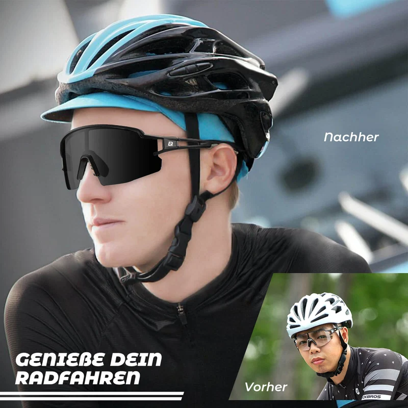 ROCKBROS Sonnenbrille fir Männer & Frauen UV-Schutz Fahrradbrille