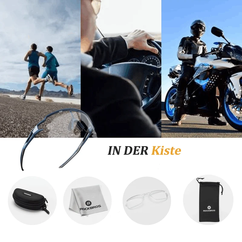 ROCKBROS Sonnenbrille fir Männer & Frauen UV-Schutz Fahrradbrille