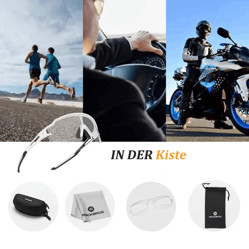 ROCKBROS Sonnenbrille fir Männer & Frauen UV-Schutz Fahrradbrille