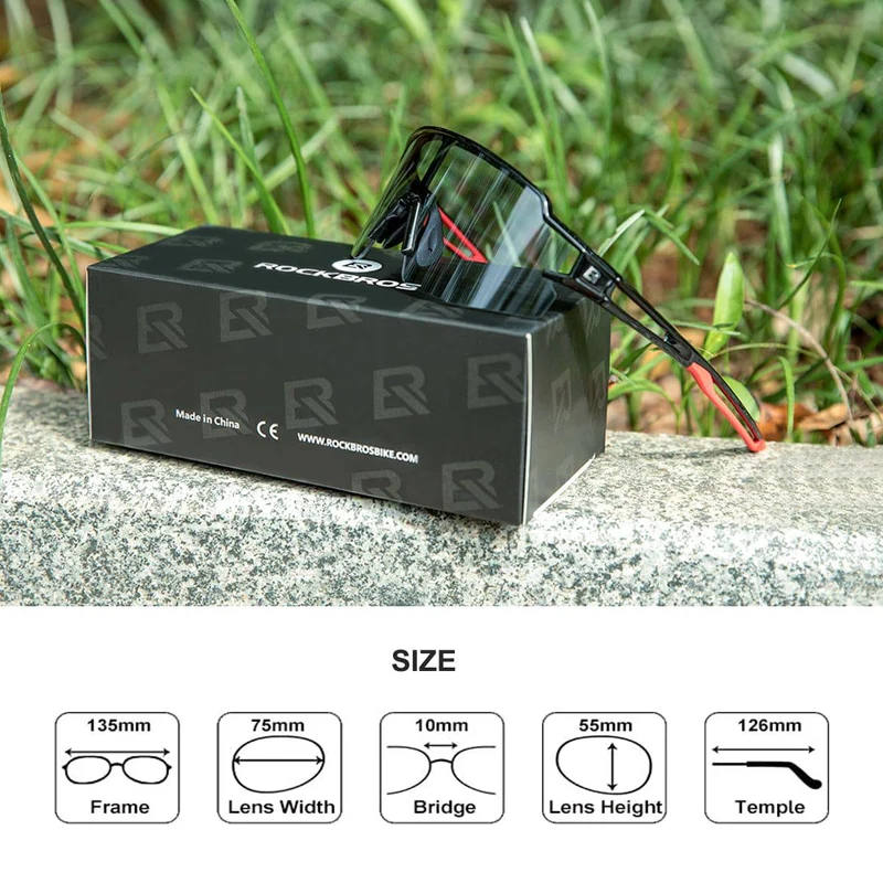 ROCKBROS Sonnenbrille fir Männer & Frauen UV-Schutz Fahrradbrille