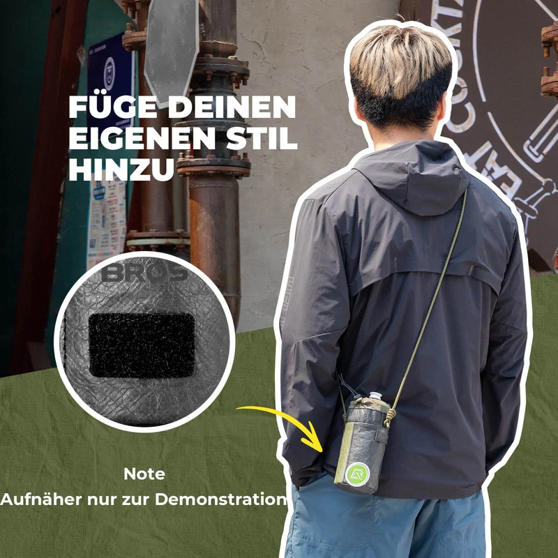 Bikepacking Feedbag Lenkertasche 0,7 L Schwarz-Grün