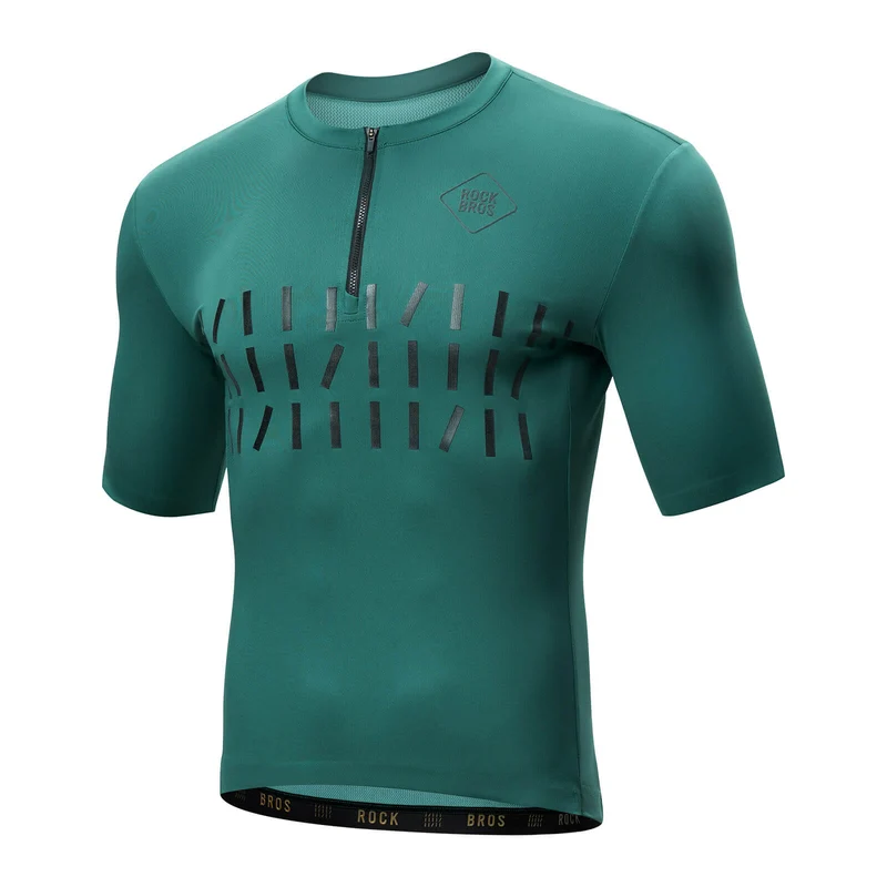 Fahrradtrikot Kurzarm Herren Atmungsaktives und Schnelltrocknend Jersey Reflektierende