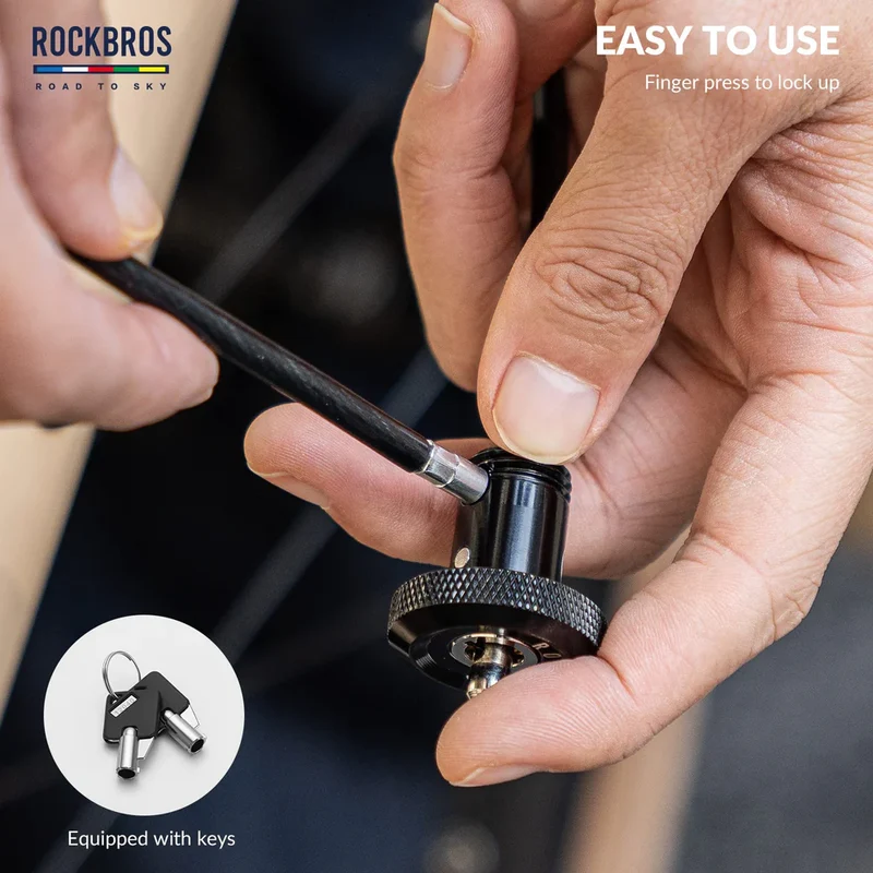ROAD-TO-SKY Mini Hidden Bicycle Cable Lock–65cm