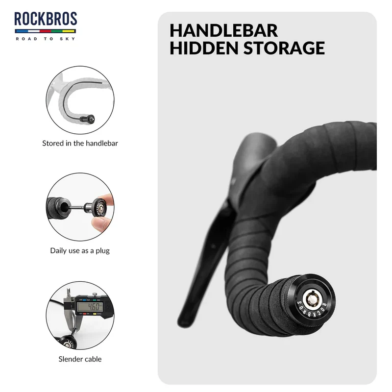 ROAD-TO-SKY Mini Hidden Bicycle Cable Lock–65cm