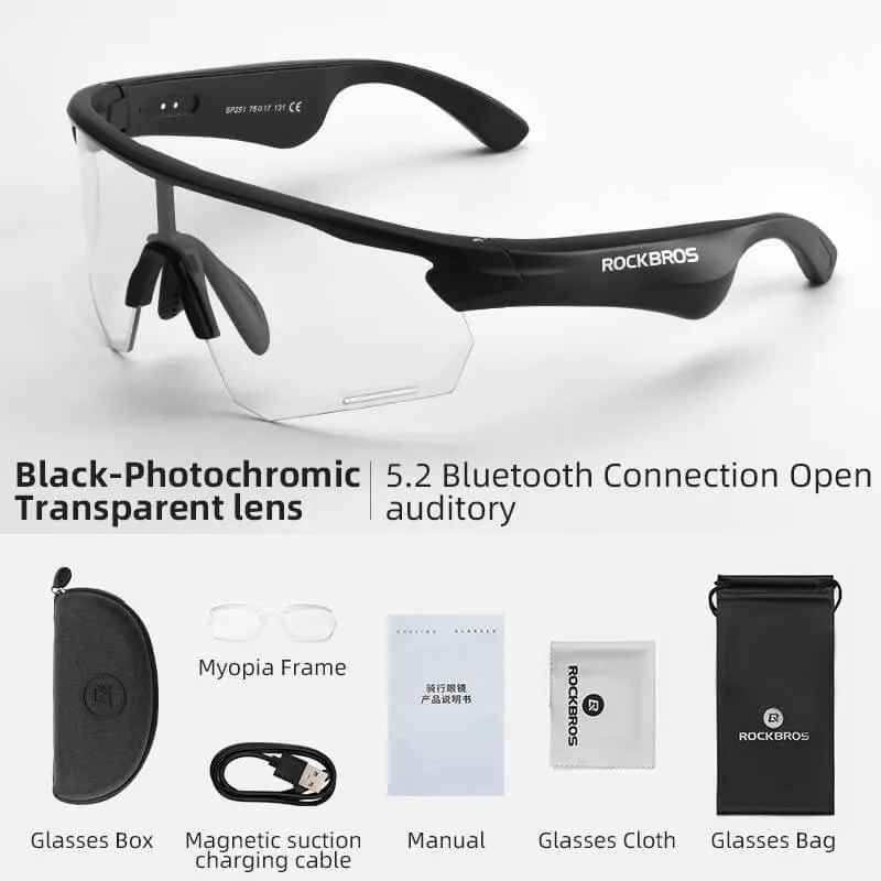 ROCKBROS Bluetooth Cycling Sunglasses Polarized Smart Glasses