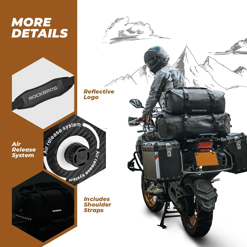 Motorradtasche Motorrad Hecktasche 100% Wasserdichter 20L-60L