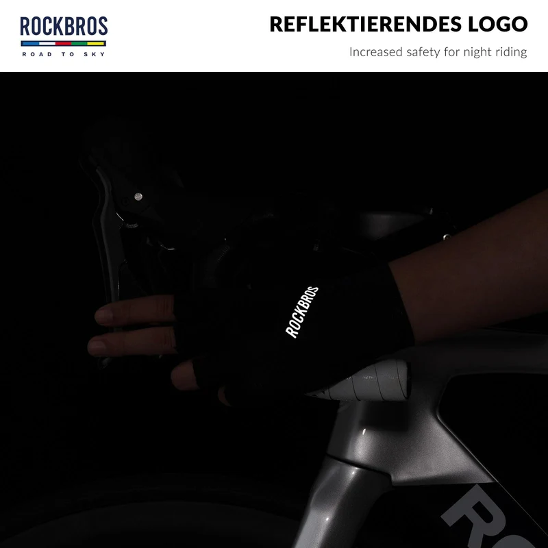 Road To Sky Halbfinger Fahrradhandschuhe Atmungsaktive Reflektierende