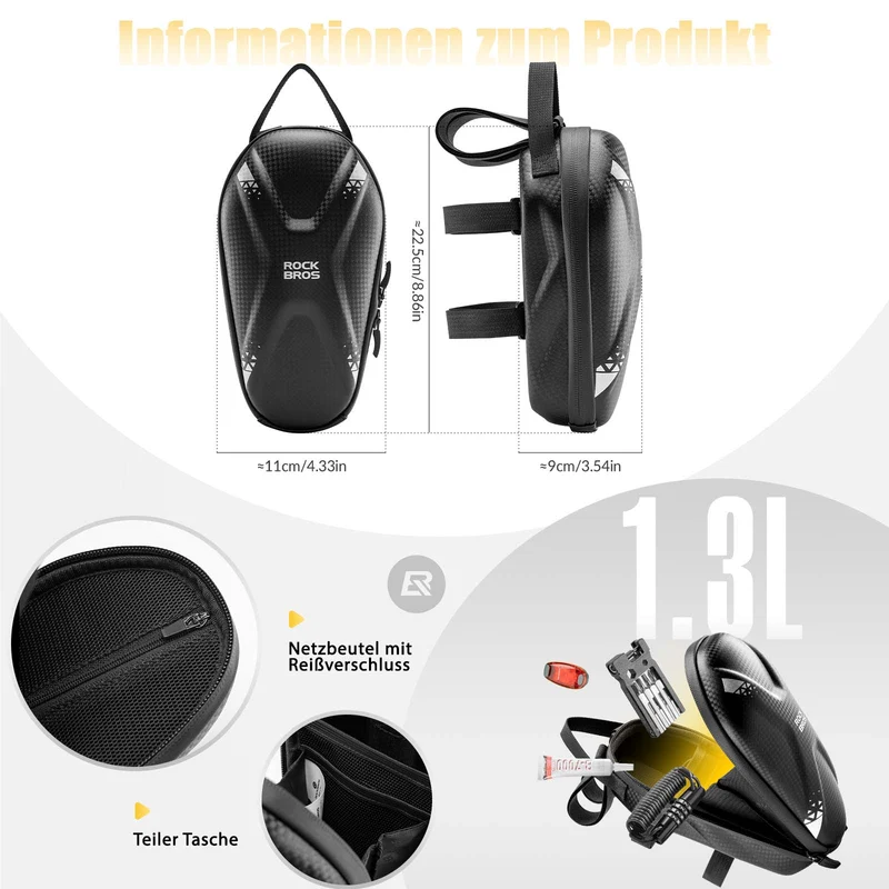 ROCKBROS E 스쿠터 Lenkertasche Wasserdicht Vordertasche mit USB-Anschlüsse