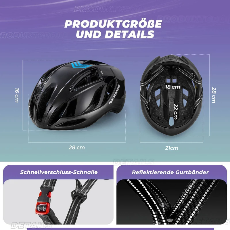 ROCKBROS Fahrradhelm 58-62cm Einstellbare Cityhelm Belüftung Unisex