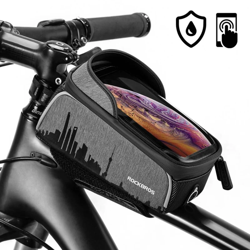 ROCKBROS wasserdicht Oberrohrtasche mit Touchscreen for Handy bis zu 6,5"