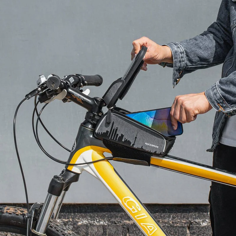 ROCKBROS wasserdicht Oberrohrtasche mit Touchscreen for Handy bis zu 6,5"