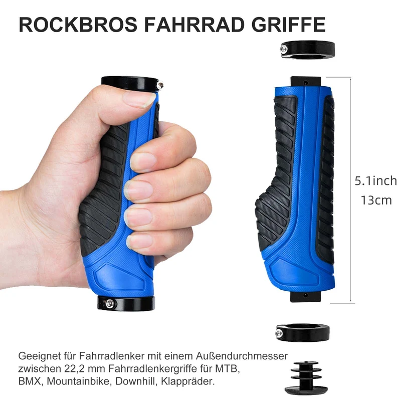 ROCKBROS Rutschfeste Fahrradgriffe aus Gummi mit MTB용 잠금 디자인