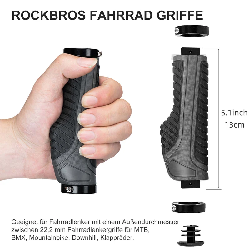 ROCKBROS Rutschfeste Fahrradgriffe aus Gummi mit MTB용 잠금 디자인
