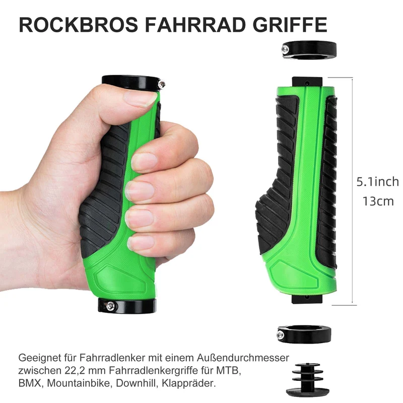 ROCKBROS Rutschfeste Fahrradgriffe aus Gummi mit MTB용 잠금 디자인