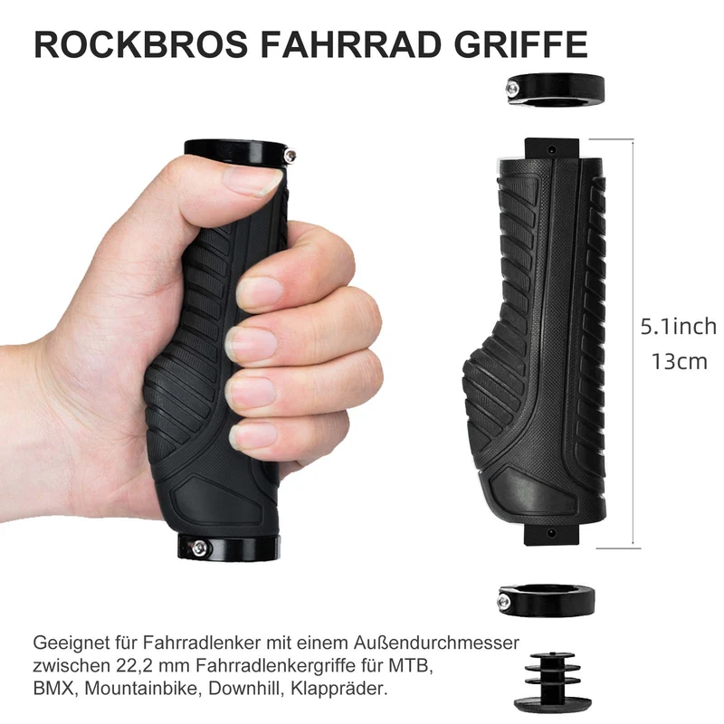 ROCKBROS Rutschfeste Fahrradgriffe aus Gummi mit MTB용 잠금 디자인