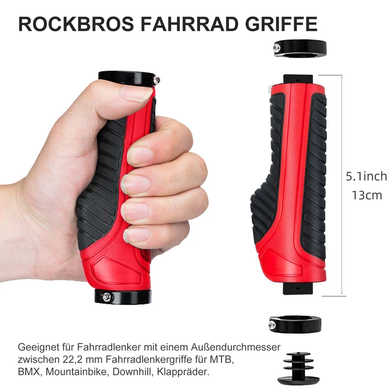 ROCKBROS Rutschfeste Fahrradgriffe aus Gummi mit MTB용 잠금 디자인