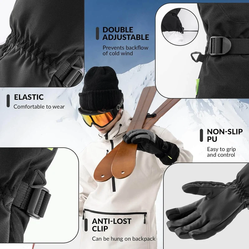 Qunature Skihandschuhe wasserdicht