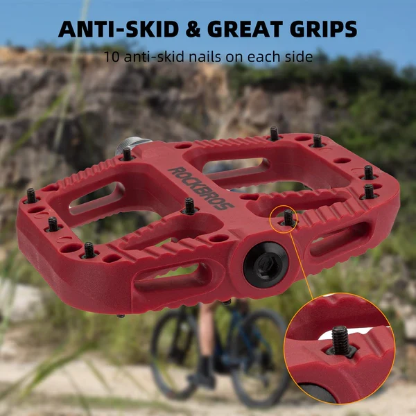 Anti-Slip Wide Nylon Comfort Bike Pedals