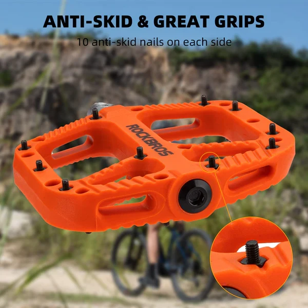 Anti-Slip Wide Nylon Comfort Bike Pedals