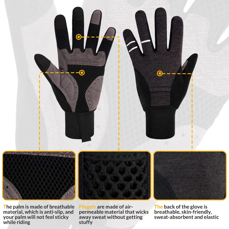 Fahrradhandschuhe Herren Damen Radsporthandschuhe Winddichte Touchscreen