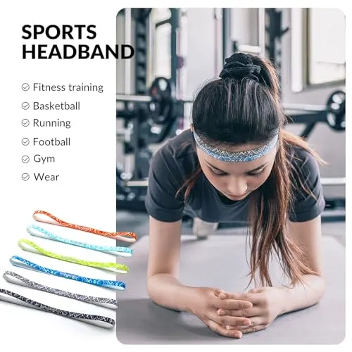 Stirnband Sport Schweißband Haarband 6 Stück 50-76 cm