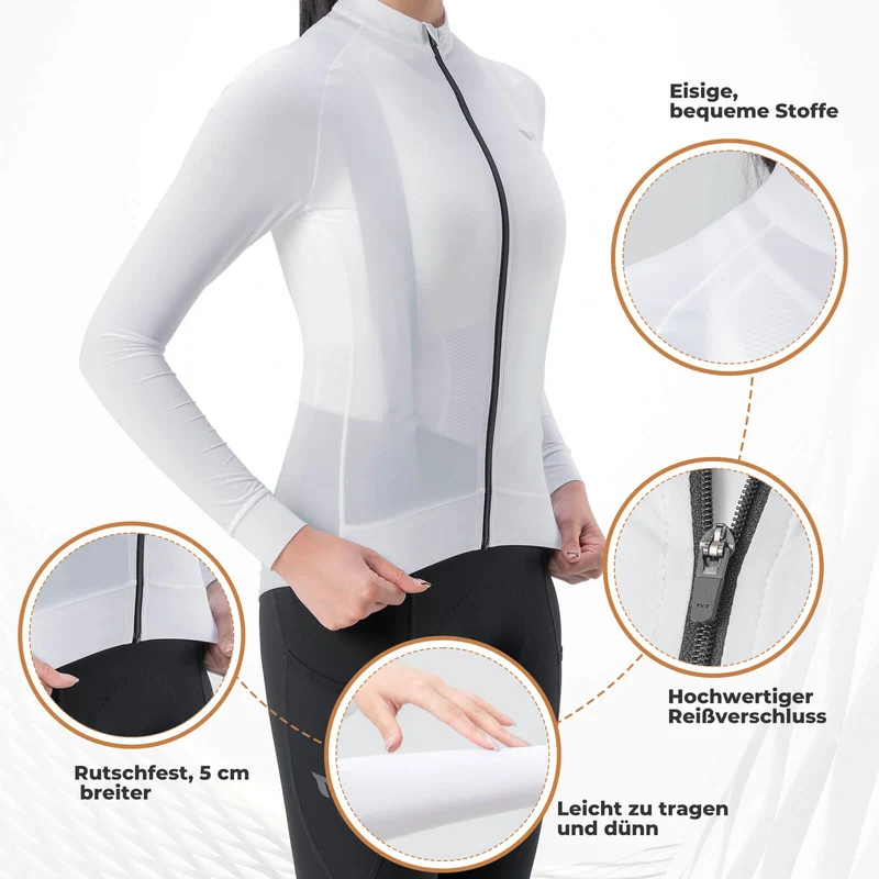 ROCKBROS TVI Damen Langarm-Radtrikot Fahrrad Jersey für MTB & Rennrad