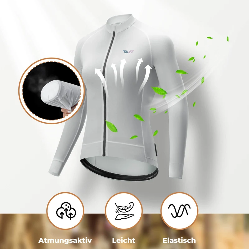 ROCKBROS TVI Damen Langarm-Radtrikot Fahrrad Jersey für MTB & Rennrad