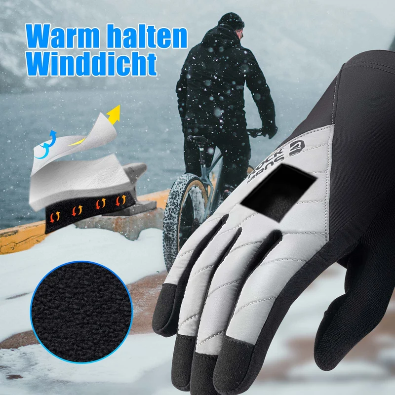 ROCKBROS Fahrradhandschuhe Winter/Herbst 볼핑거 써모 스포츠 유니섹스