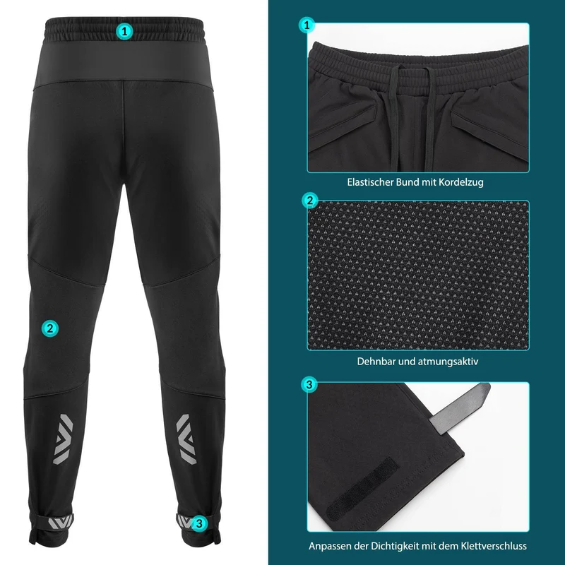 ROCKBROS Wanter Radlerhose Herren Lange Fahrradhose Warm Fleece