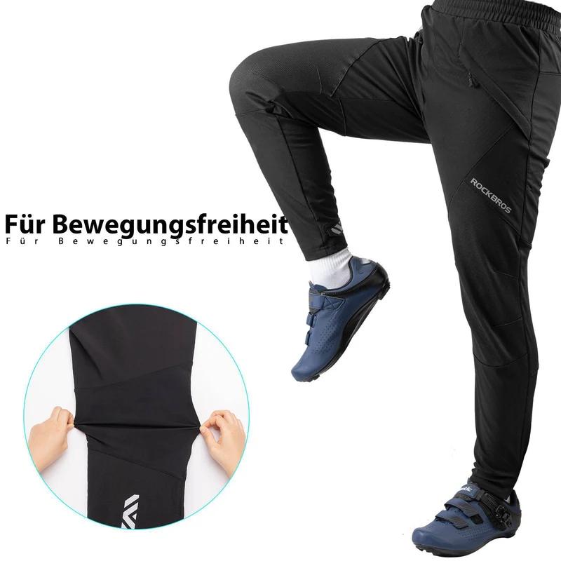ROCKBROS Wanter Radlerhose Herren Lange Fahrradhose Warm Fleece