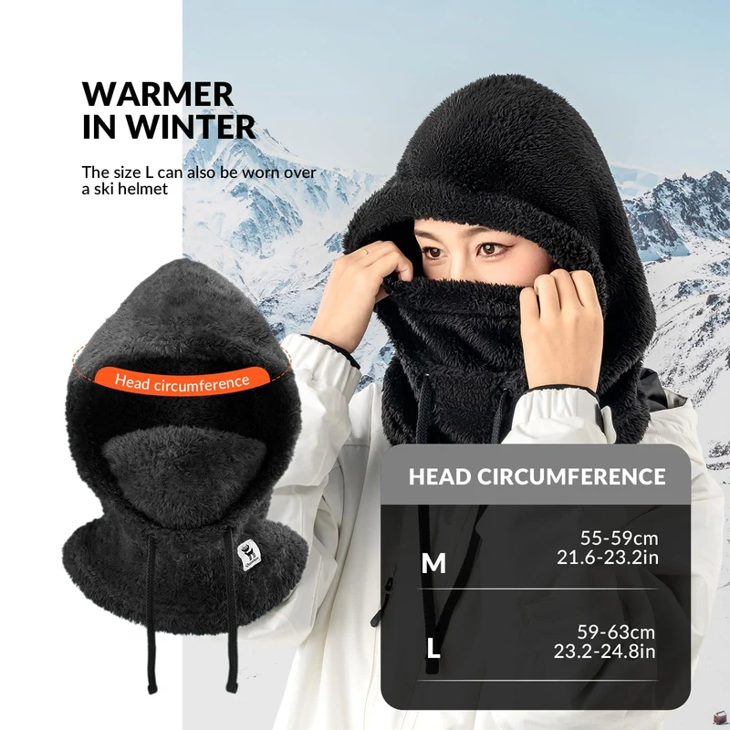 Qunature Sturmhaube Winter Warme Balaclava Thermo Winddichte Sturmmaske Skimaske