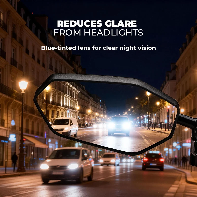 Anti-Glare Bar End Bike Mirror - Left