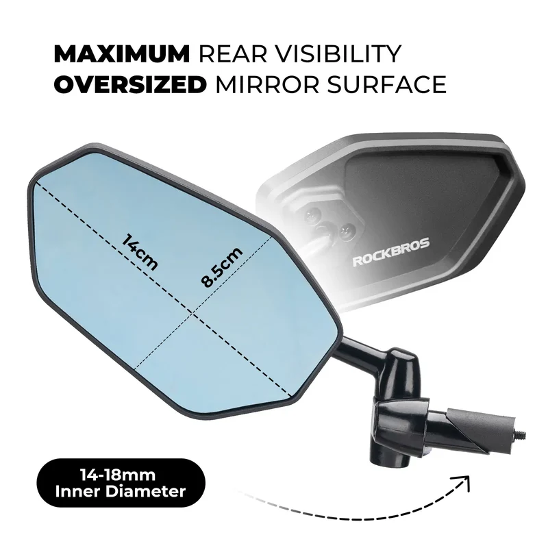 Anti-Glare Bar End Bike Mirror - Left