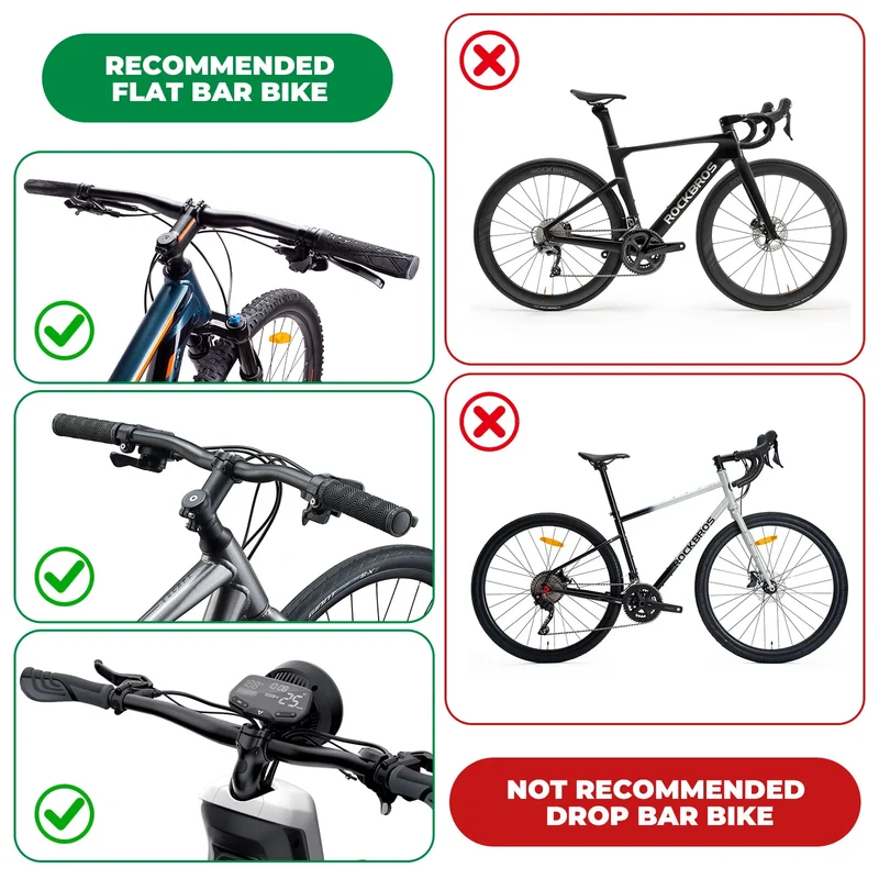 Anti-Glare Bar End Bike Mirror - Left