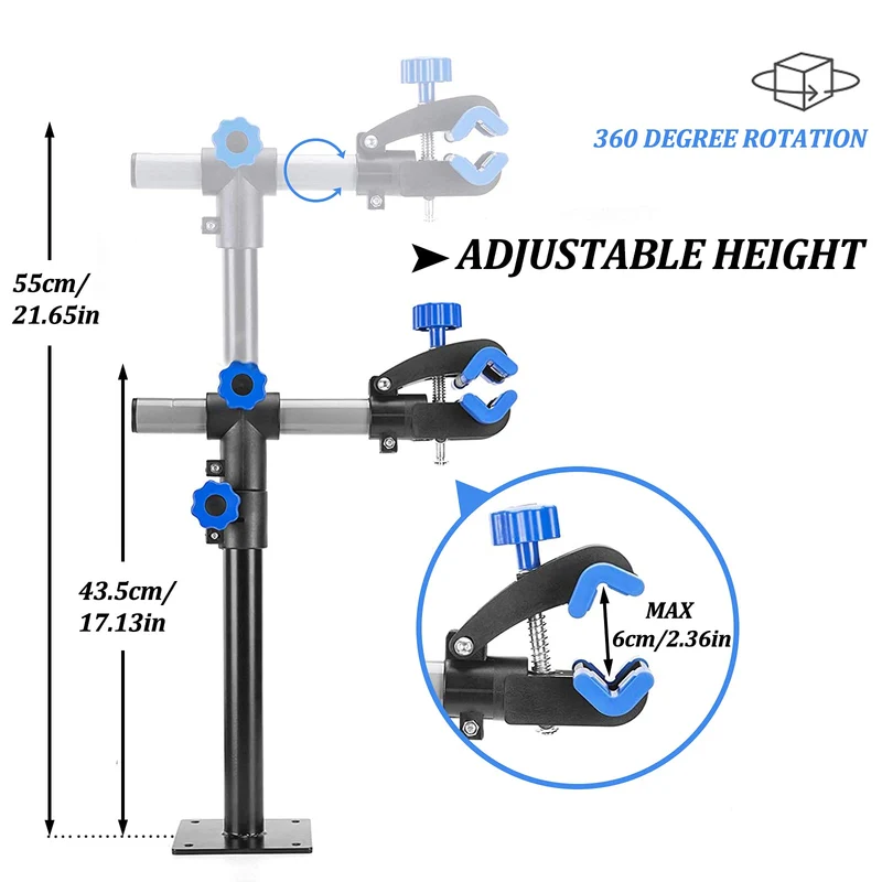 Adjustable Wall-Mounted Bike Repair Stand