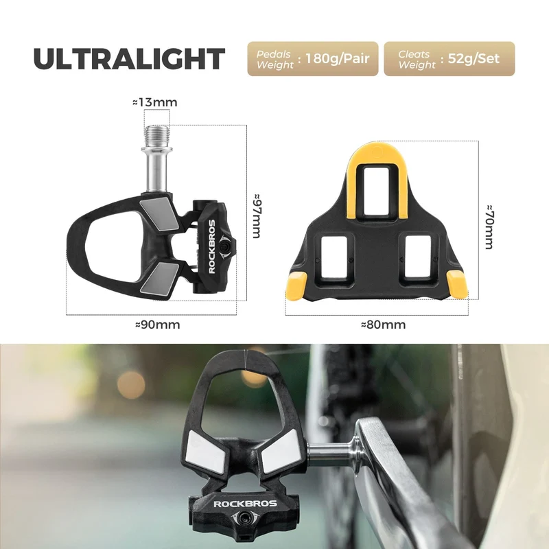 Carbon Fiber Road Bike Clipless Pedals(SPD)
